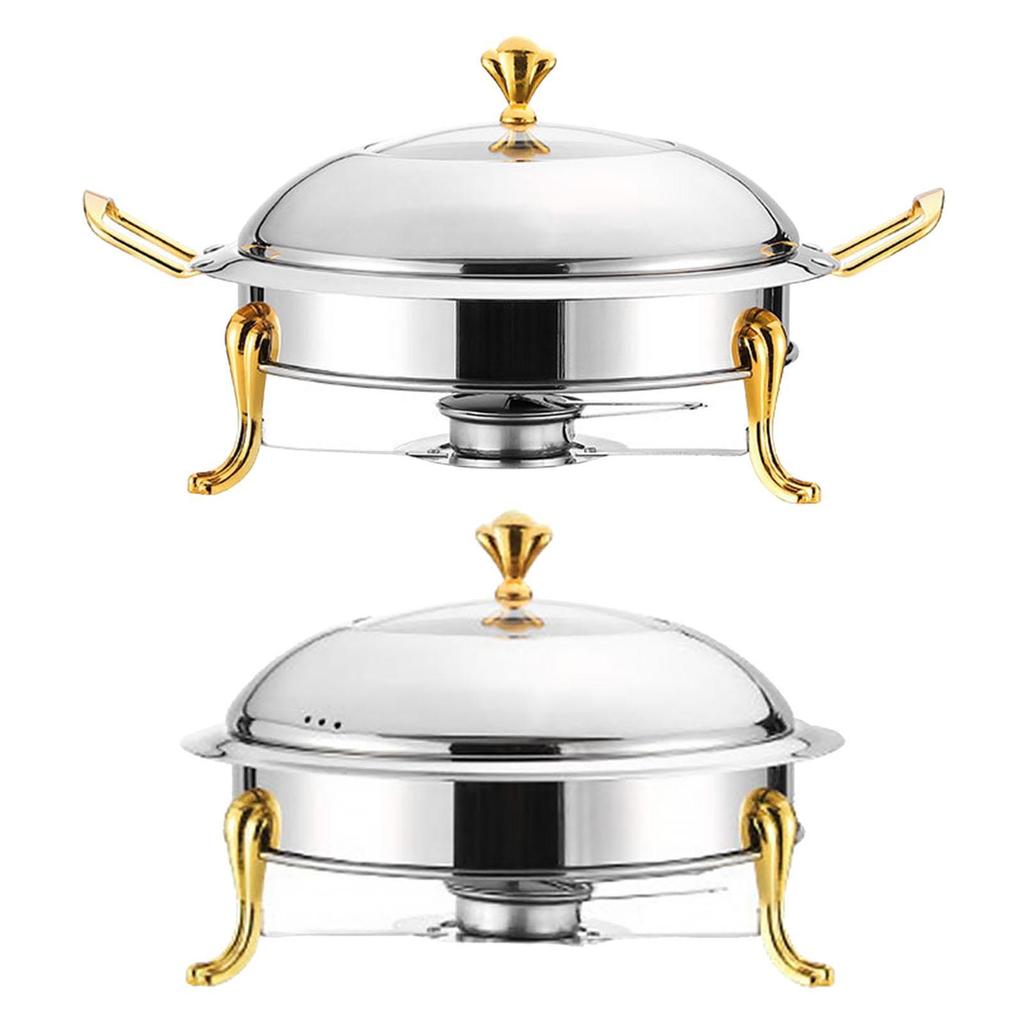 Chafing Dish Buffet Set Servers and Warmers Round Chafers for Catering W/ Lid Party