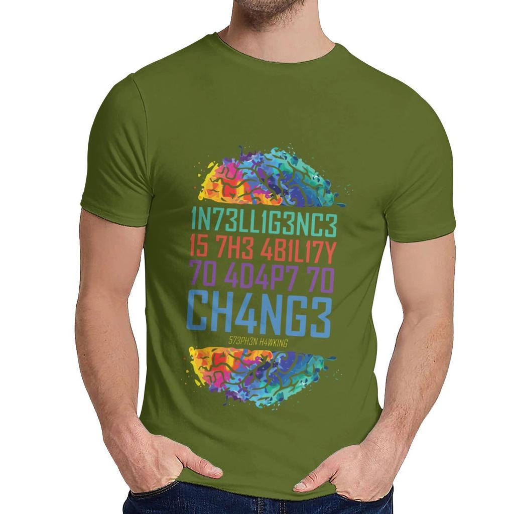 Unisex T Shirt Intelligence Is The Ability To Adapt To Change Great Harajuku Round Collar Cartoon