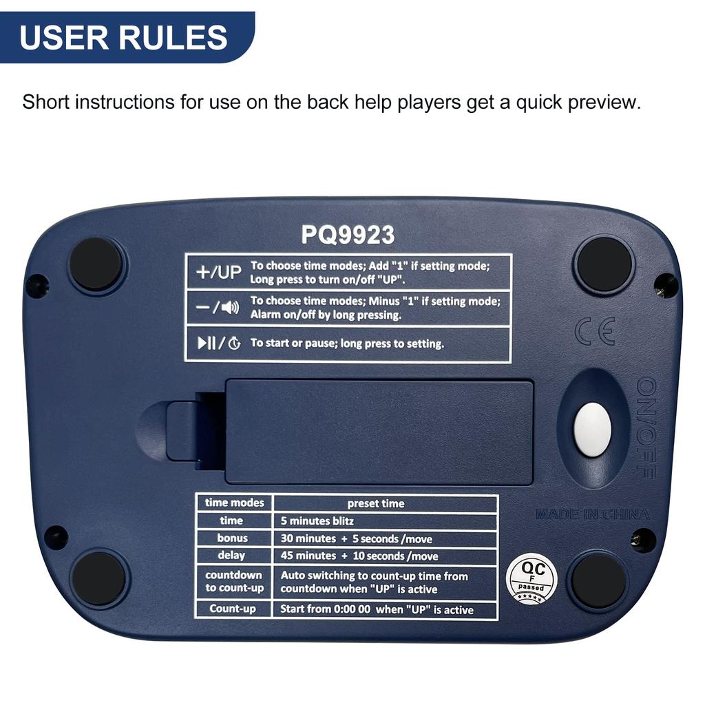 LEAP Chess Clock Cyfrowy zegar szachowy Profesjonalny zegar szachowy z bonusem czasowym i opóźnieniem