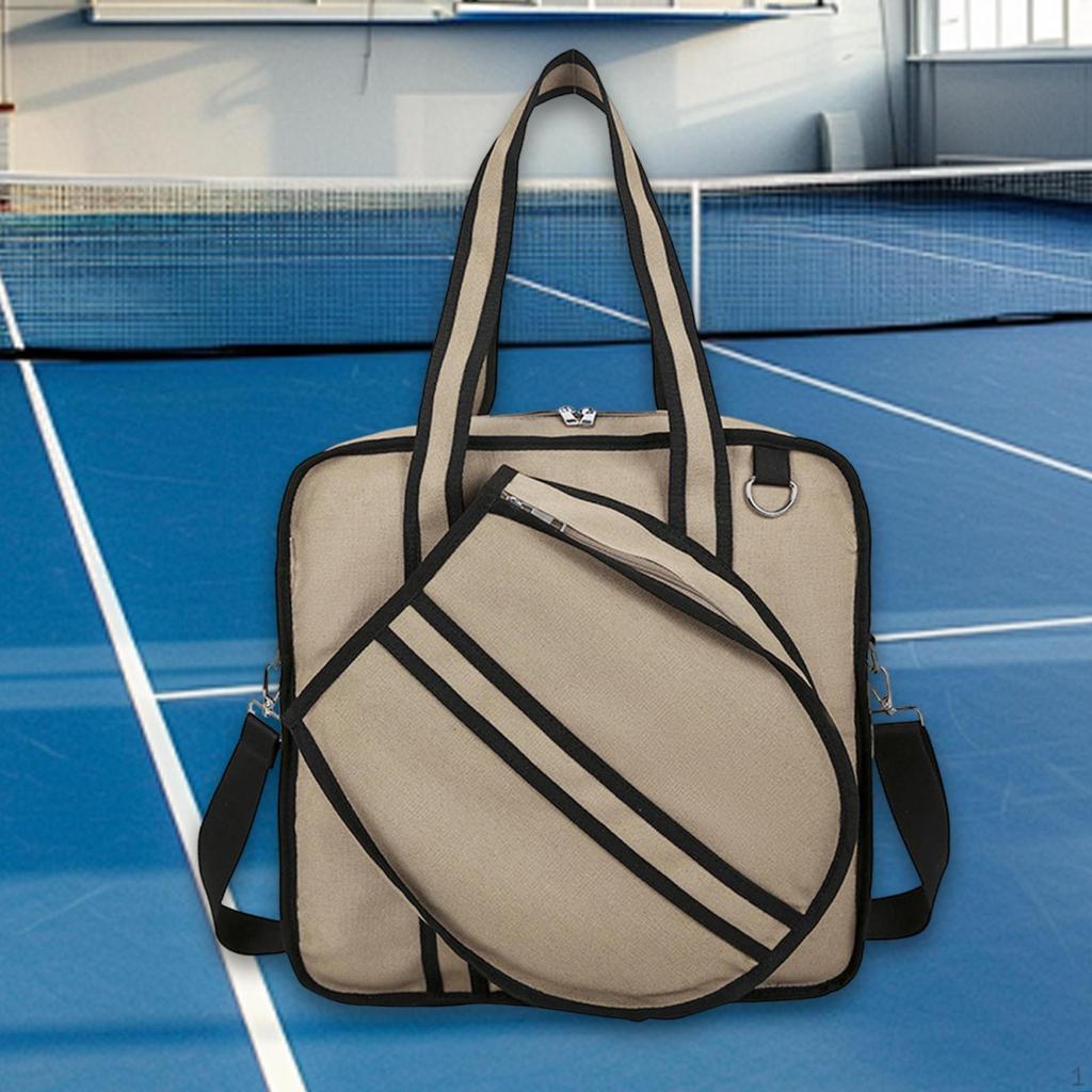 Tennis Bag Badminton Racket Sports Professional Fitness Beginners Outdoor with Zipper Large