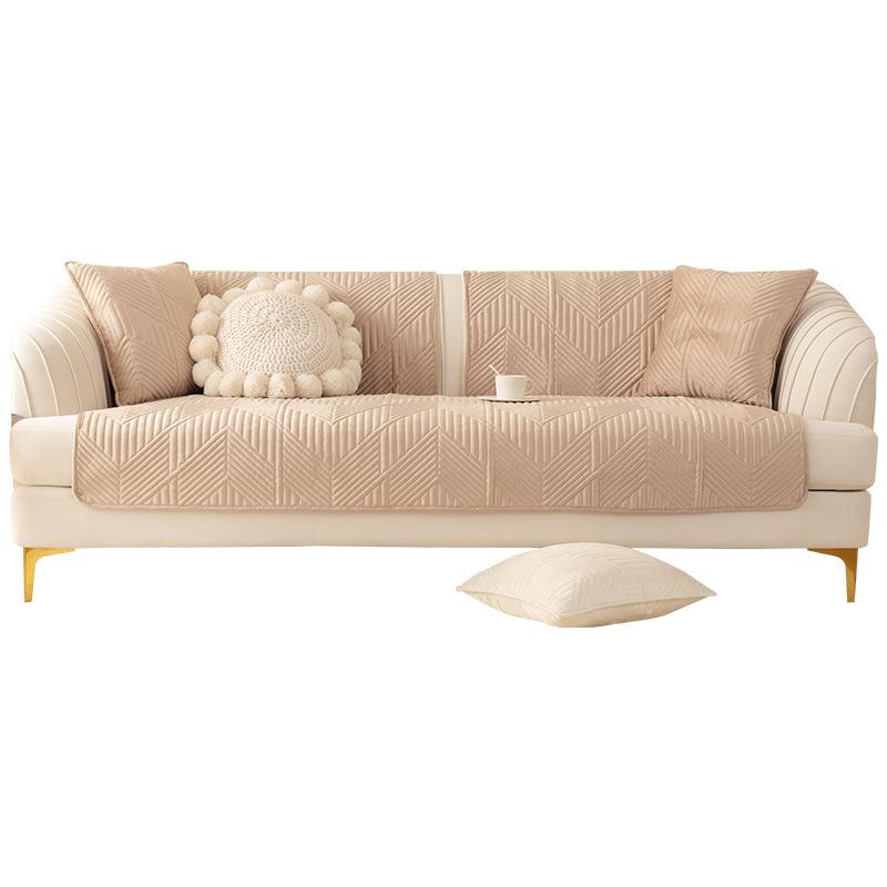 Light Luxury Style Sofa Cushion Winter Simple Cushion Four-season Anti-slip Plush Cover Backrest Towel