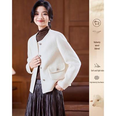 Women's Elegant Short Wool Blend Coat