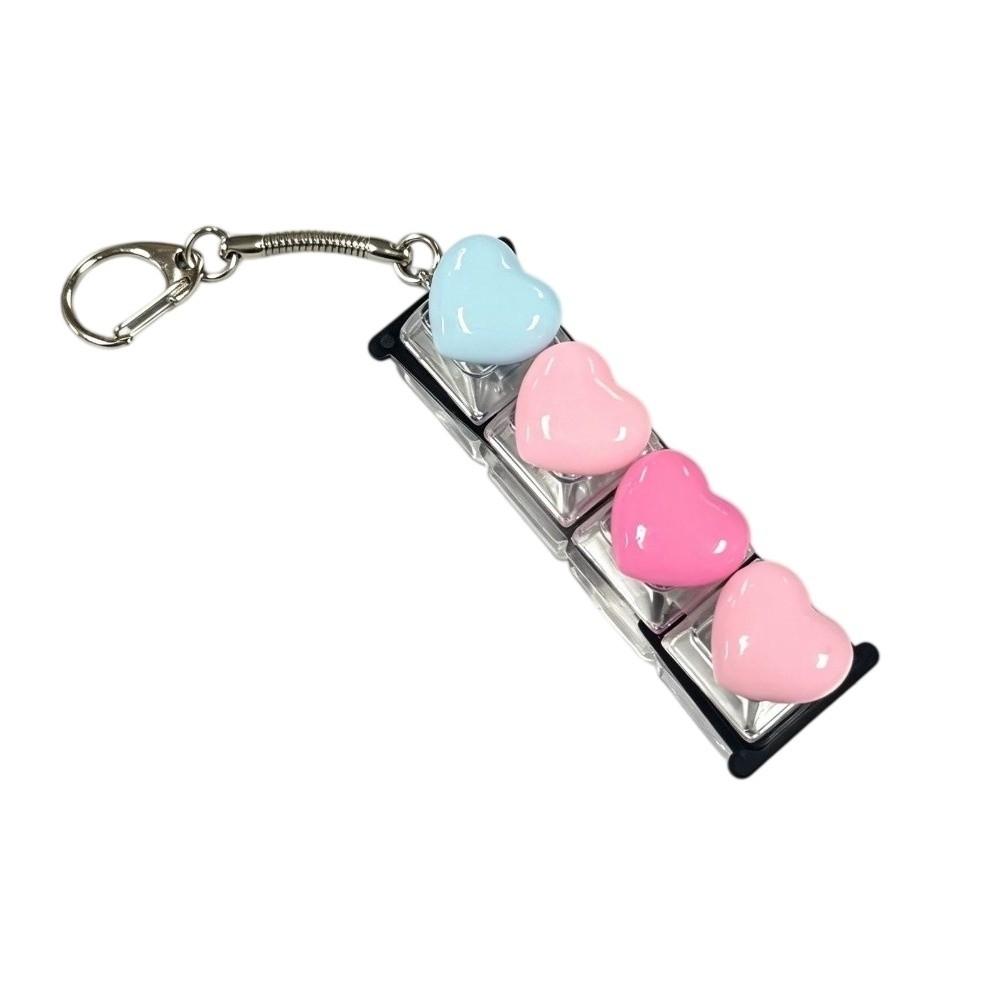 Portable Heart Keyboard Clicker Keychain Love Heart Fidget Bag Pendant Student Bag Ornament