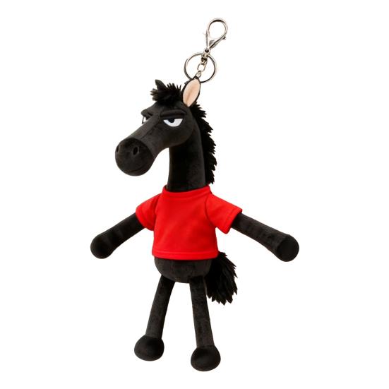 2026 Year of The Horse Plush Keychain Aloof Black Horse Auspicious Ornament Soft Bag Charm for Purse And Backpack Decor