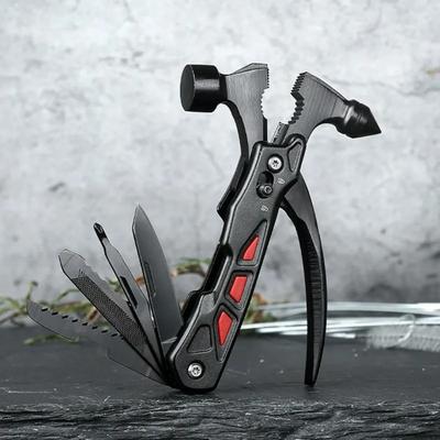 Martello di soccorso multifunzionale da campeggio all'aperto, rompivetro per auto, portatile, combinazione coltello pinze, strumenti per riparazioni domestiche