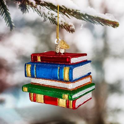 Vícebarevná sada knih Ornament Knihovna Vánoční stromeček závěsná dekorace Akrylový přívěsek pro výzdobu prázdninového domu