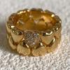 Zircon Geometric Double-layer Love Open Ring Simple Light Luxury High-end Exquisite Jewelry Women