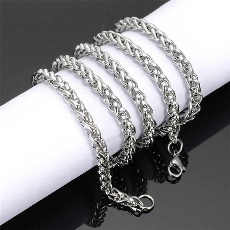 

Wholesale Price Width 4MM Stainless Steel Chain Necklace For Men Fashion Hip-Hop Rock Style Gift Jewelry Titanium Steel Necklace 50cm