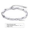Vnox Mens Geometric Rhombus Chain Bracelet,Casual Stainless Steel Metal Links Wristband, Length Adjustable