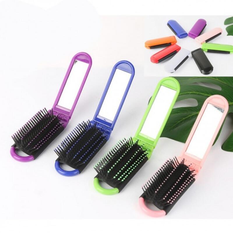 

Portable all-in-one mirror comb, comb mirror, and hairbrush Folding Mirror Comb - Random Color