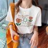 American Vintage Short Sleeve Pure Cotton T-Shirt 2026 New Women's Summer Loose Plus Size Trendy Printed Casual Round Neck Top