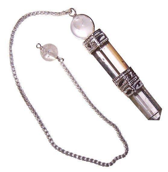 Rock Quartz Dowsing Pendulum with Chain