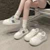 Frühling, Sommer, Herbst und Winter Damen Schuhe Damen Sneaker Weiße Schuhe Low-Top Runde Zehenpartie Höhenverstärkende Freizeitschuhe