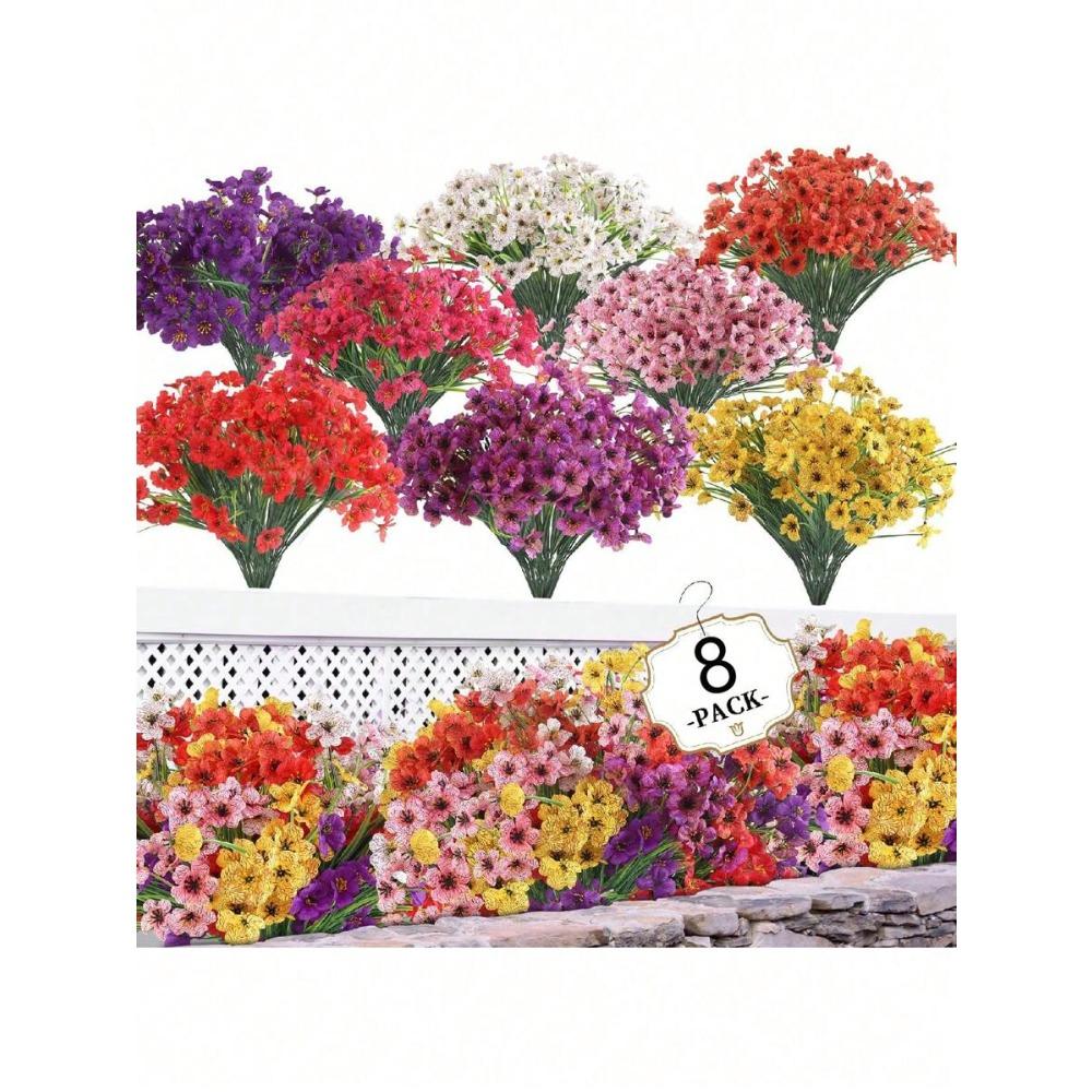 Flores Artificiales para Interior y Exterior, Plantas de Flores Falsas para Interior y Exterior Jardín Porche Alféizar Hogar Boda Granja