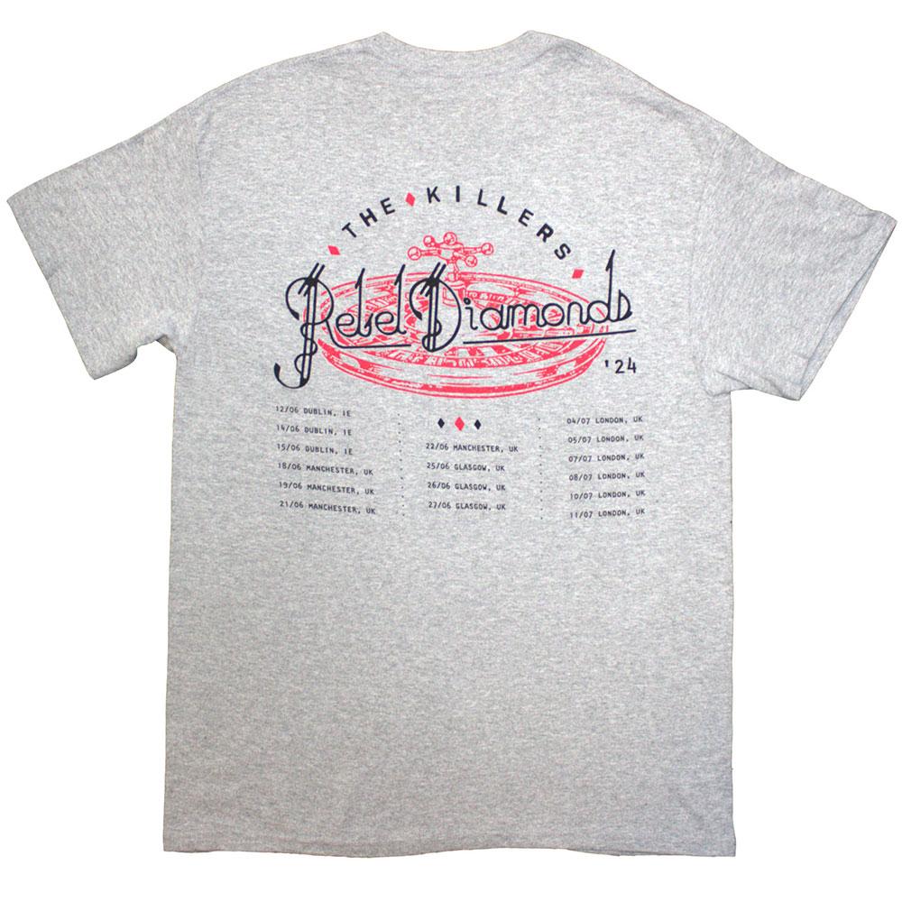 T-shirt Unisex Adulto The Killers Tour '24 Stampa Posteriore Ruota della Fortuna