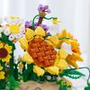 Rose Flower Basket Bouquet Building Kit Bonsai Sunflowers Building Blocks Set Blossoms Moc Bricks Puzzle Kids Toys Girls Gifts