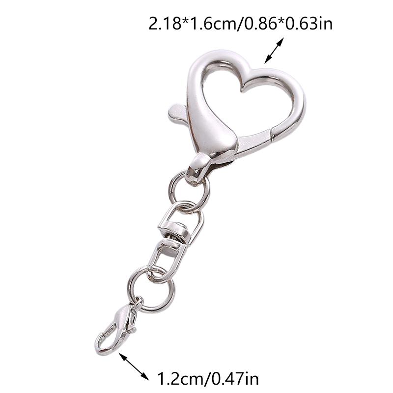 10Pcs Unique Alloy Heart Keyring Pendant Heart Shaped Clasp For Diy Projects