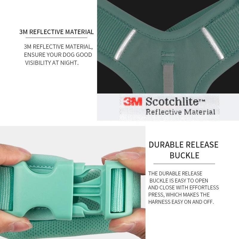 ForPet Geschirr No Pull Nylon Reflektierendes Hundegeschirr Verstellbar Bequem Kontrolle Spazierengehen Laufen Zubehör