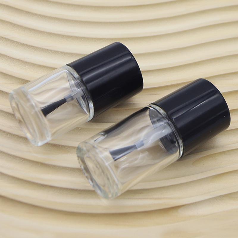10ml Transparent Round Glass Nail Polish Bottle with Brush