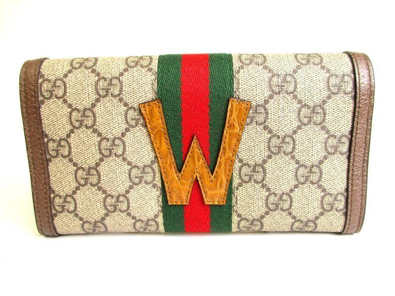 Autentická GUCCI GG DIY Ophidia hnědá kožená peněženka Kontinentální peněženka #a106