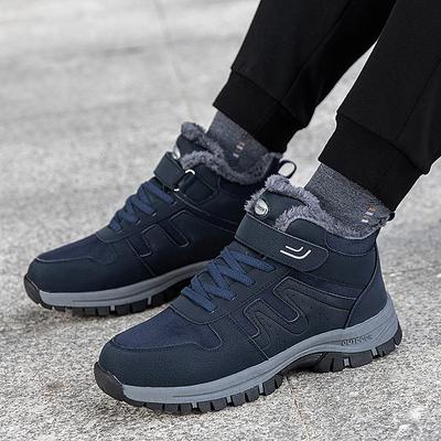 Winter Samt Warm Wasserdicht Schneestiefel Rutschfest Mittelhohe Wanderschuhe Papa Outdoor Baumwollstiefel