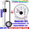 52mm Water Level Gauge for Auto Car Boat with Flash Alarm 7 Color Backlight 100-550mm Water Level Sensor 0-190 Ohm 12V24V Custom