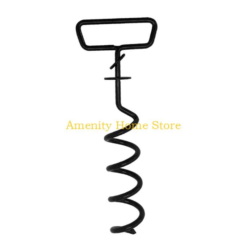 F26C Trapezoidal Thread Pet Stake Ground Anchors Heavy Duty Iron for Outdoor Use