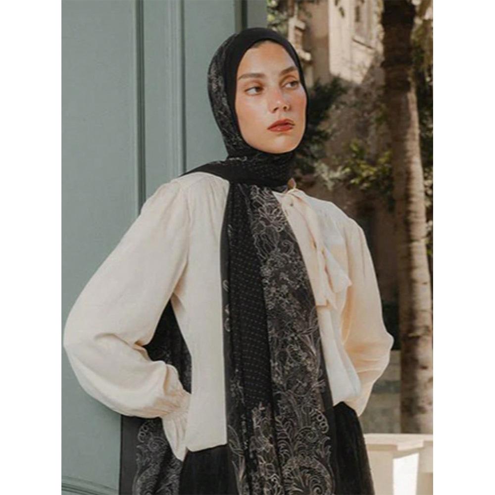 Chiffon breathable long towel Malay pearl chiffon scarf soft fashion simple spring and summer headscarf 170*70cm