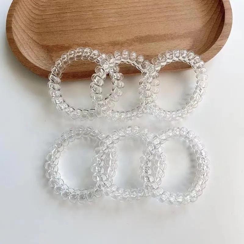 Korean Fashion Jelly Color Telephone Cord Hair Tie - High-End Simple Rubber Band for Maruko Hairstyles