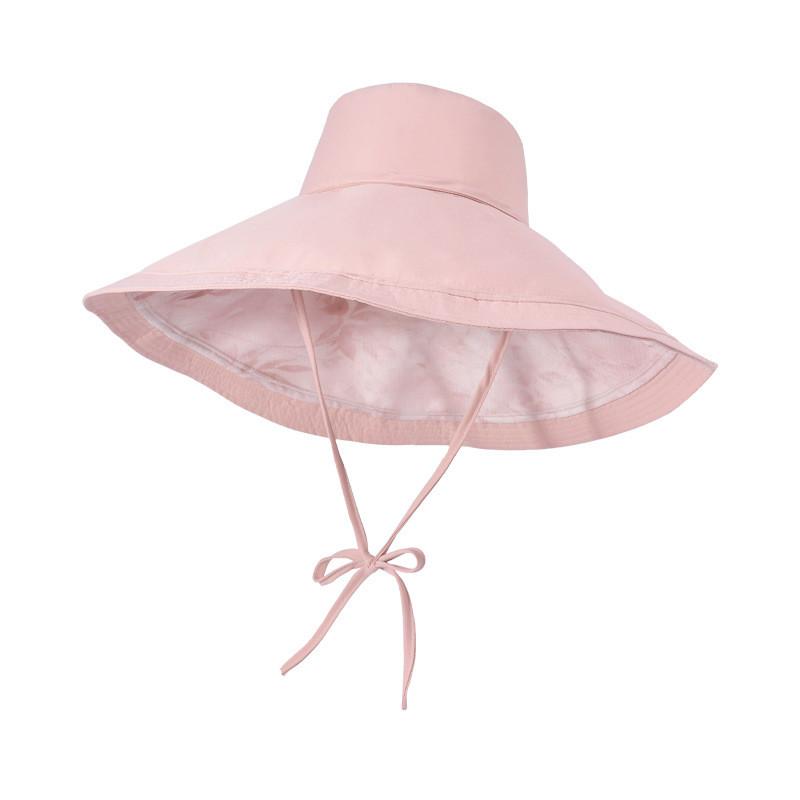 Polyester Wide Brim Sun Hat For Women Outdoor Uv Protection Summer Casual Fashion