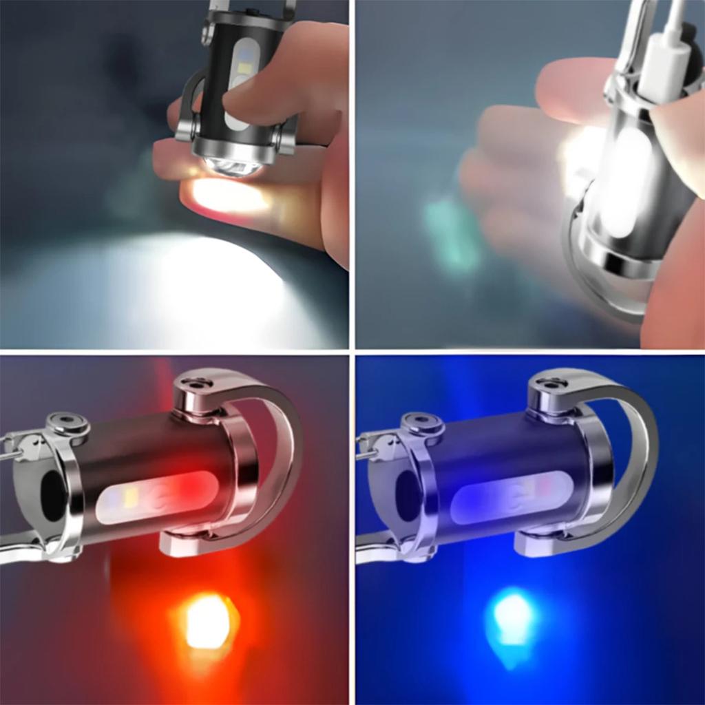 Mini Waist Mounted Keychain Flashlight Led Rechargeable Light Torch Long Range Powerful Outdoor Lights Cob For-6models Emergency