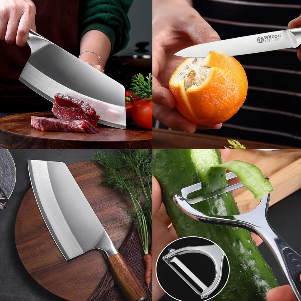 WXCOO Professional Japanese Knife Kitchen Knife for Cooking Ergonomic Handle 7Inch Fruit Cutter Santoku Knives Kitchen Supplies