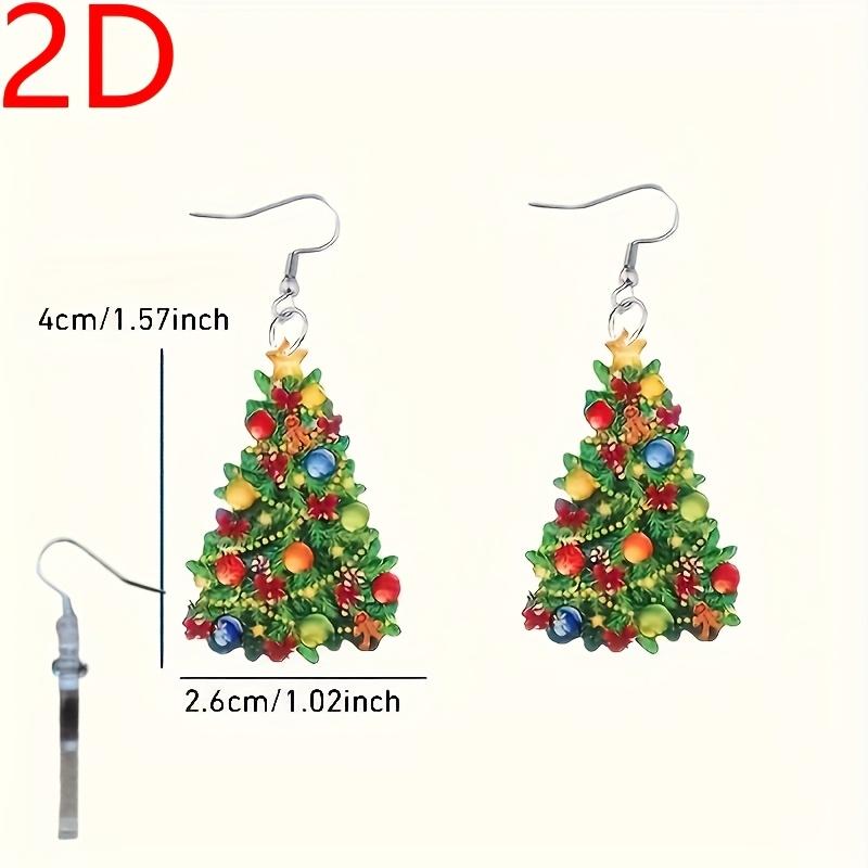 

2D Плоские Рождественские Элегантные и Очаровательные Акриловые Серьги-Подвески для Женщин, Легкий Прочный Дизайн – Идеальный Подарок Универсальные Украшения для Ежедневной Носки
