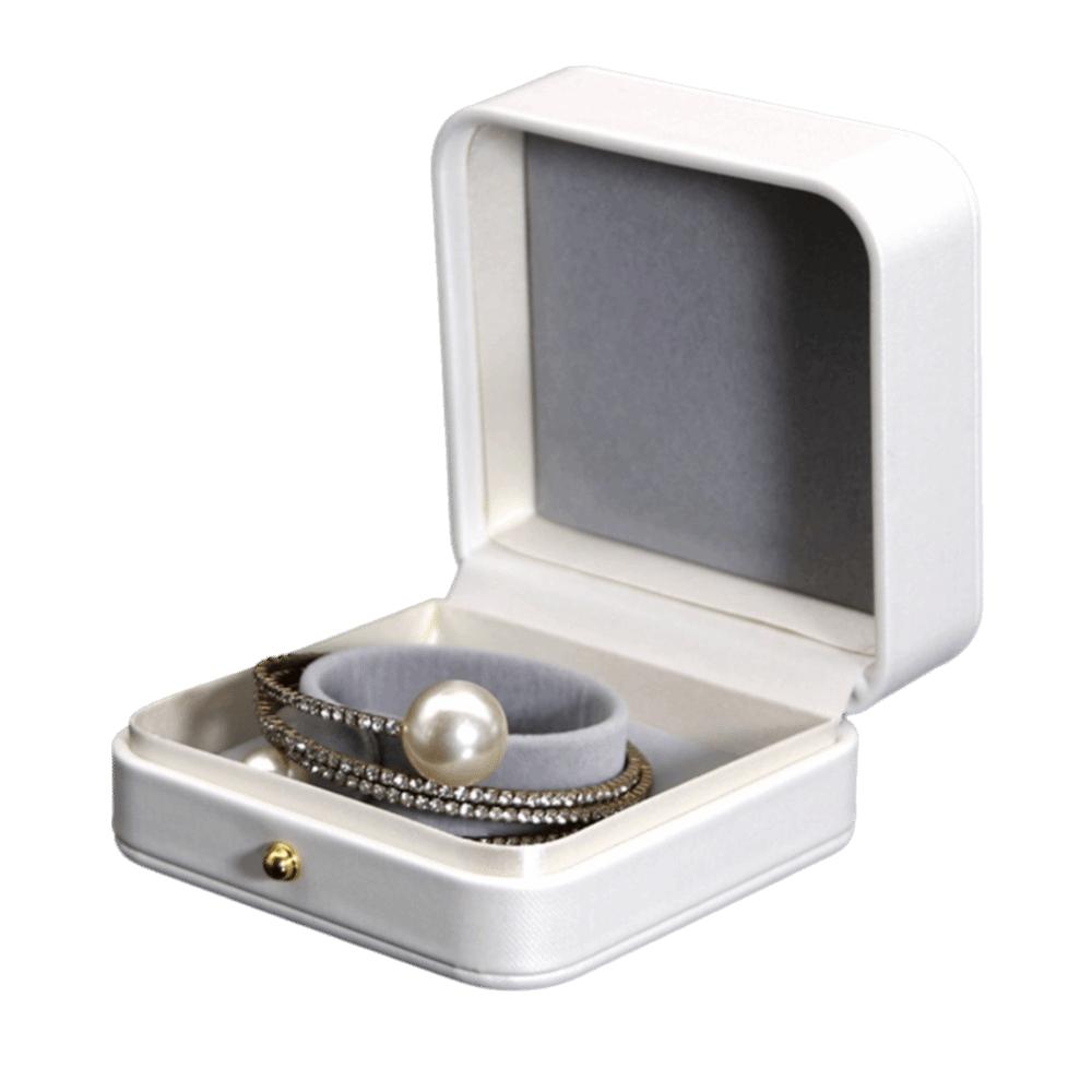 Boîte Cadeau à Bijoux Doublure Flanelle Cuir PU Boîte de Collection de Colliers Saint-Valentin