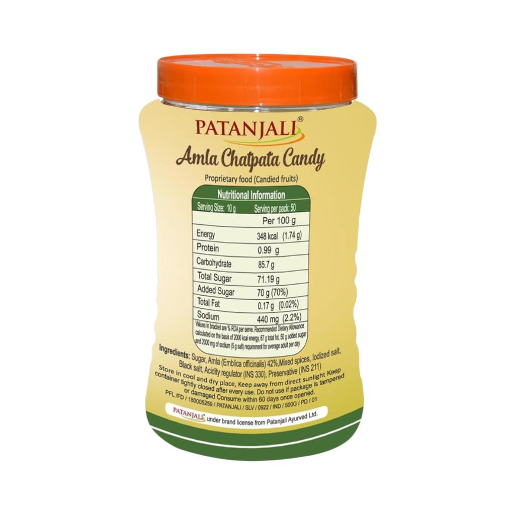 Patanjali Amla Chatpata Candy 500 g Tangy Sweet Gooseberry Candy Snack Digestive Treat Pack Of 1