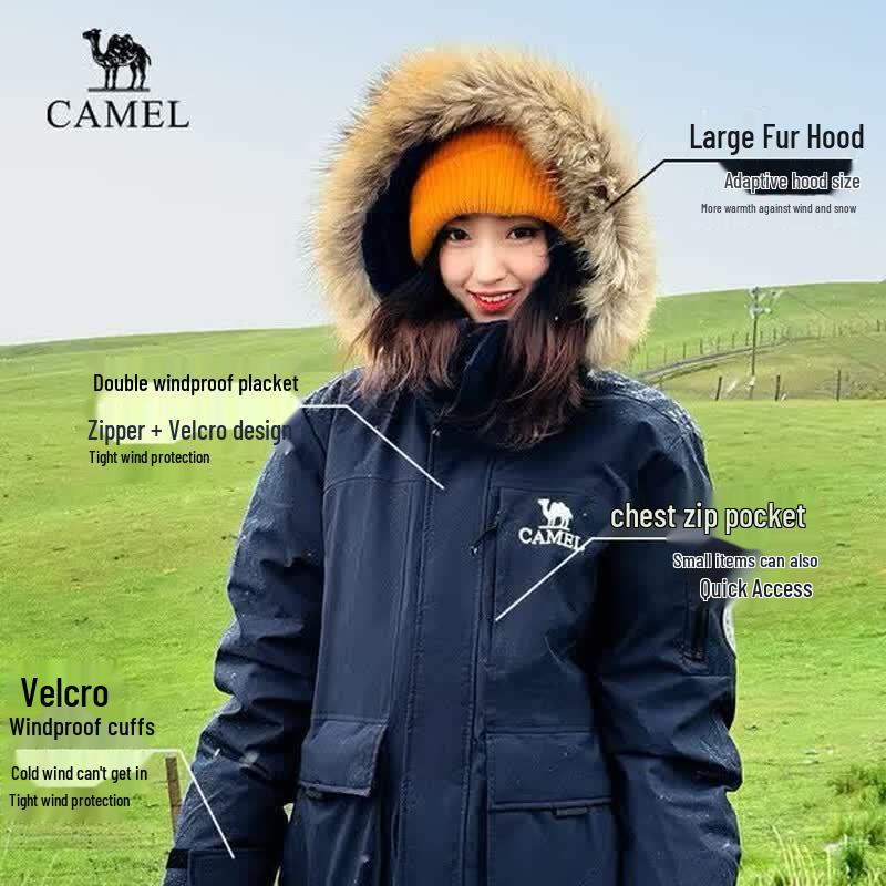 CAMEL Водонепроницаемый Унисекс Рабочая Парка с Утиным Пухом M