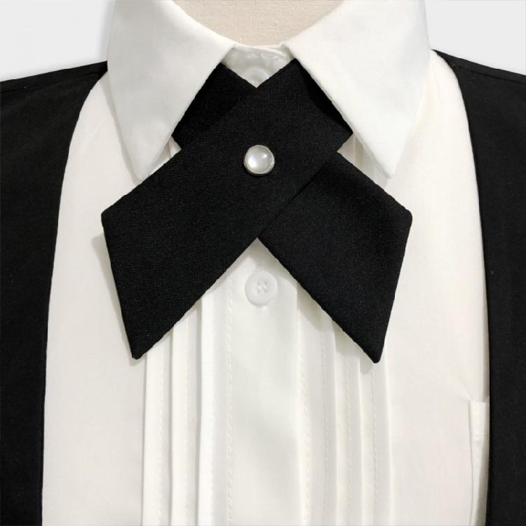 Adjustable Pre-tied Bow Tie Solid Color Bowties for Women Criss Cross Bow Tie