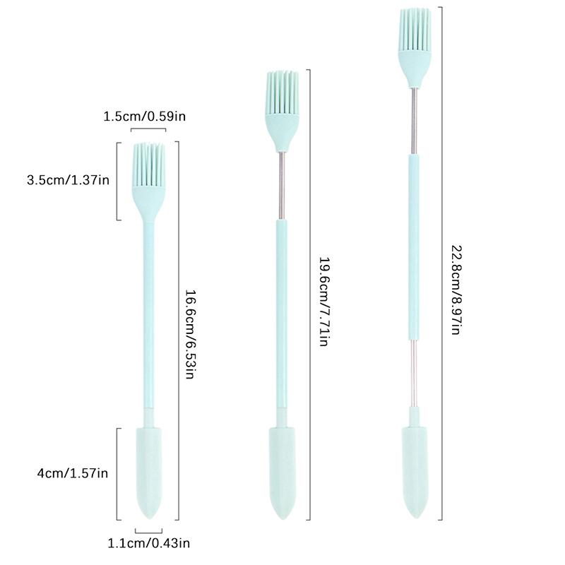 Silikon Mini Spatula Kavanoz Kazıyıcı Kepçe Ucu Uzun Çift Başlı Kozmetik Kaşığı