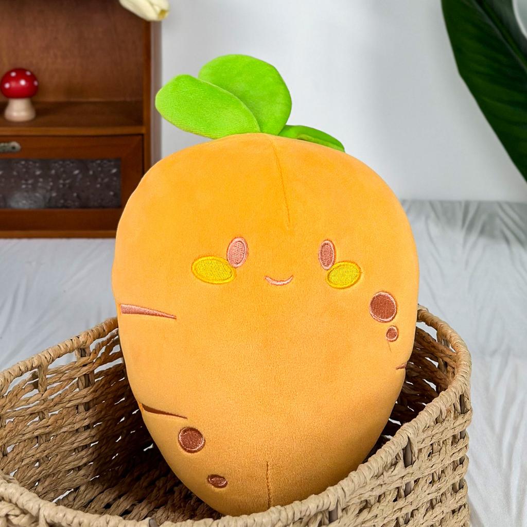 Plyšová panenka s mrkví, roztomilý ovocný polštář, roztomilý lilek, fialová panenka, 8 palcová drápová panenka