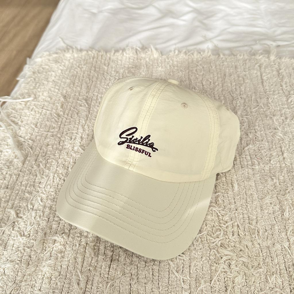 Hat Women's Spring Summer Outdoor Quick-Drying Baseball Cap Versatile English Embroidery Wide Brim Show Face Small Cap Men