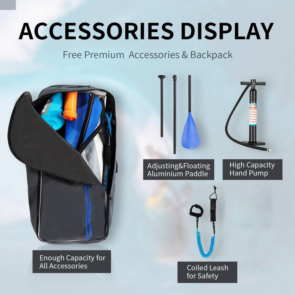 Inflatable Paddle Board 10.5 Foot Length PVC Stable Inflatable Stand Up Paddle Board for Youth and Adult