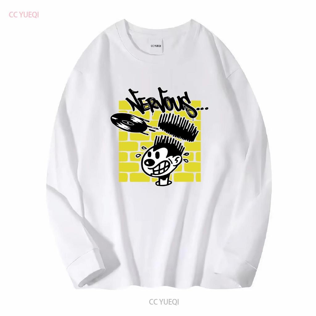 Herren Schwarzes Dj T-Shirt Nervous Records s für einen Musik-Vinyl-Sammler ihn Disk Jockey vintage Gewaschen Dehnbar mode Leicht