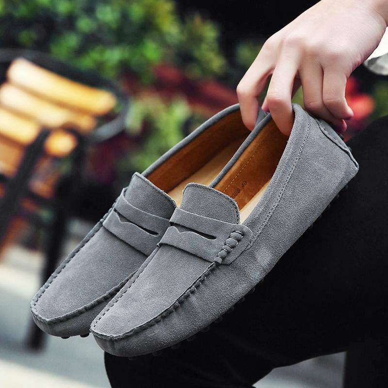 Elegante Lässige Herren Leder Slipper - Klassischer Britischer Schlupfstil, Übergrößen Verfügbar