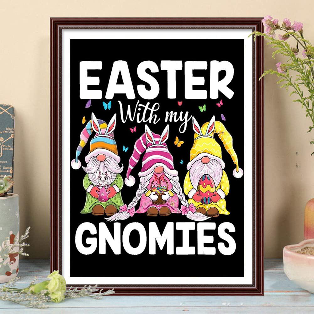 

5D Diy Алмазная картина Красочные гномы Набор для вышивки крестом Полная алмазная вышивка Мозаика Искусство Картина из стразов Декор Подарок Full Round 20x30cm