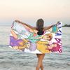 1pc KPop Demon Hunters SAJA BOYS1 Beach Towel, Beach and Seaside Swimming Pool Equipment, Fashion Pattern, Rectangular, Travel Essentials