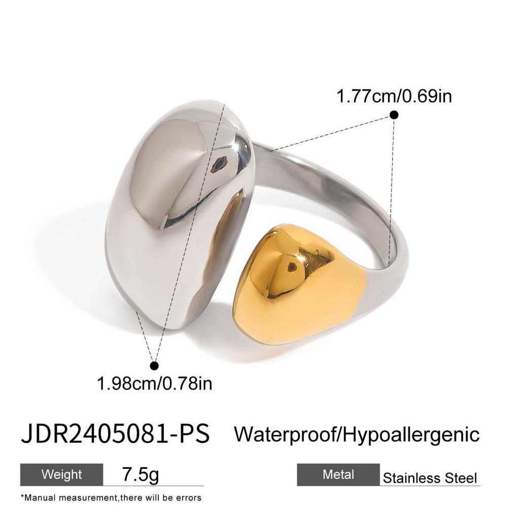 Uworld Minimalist 316L Stainless Steel INS Ring High Quality Waterproof Charm Metal Gold Silver Color Fashion Finger Jewelry