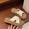 Fashion Shoes Summer Clogs Woman Ladies' Slippers Platform Luxury Slides Pantofle Low Beach Designer 2025 Soft Hoof Heels Rubber Cotton