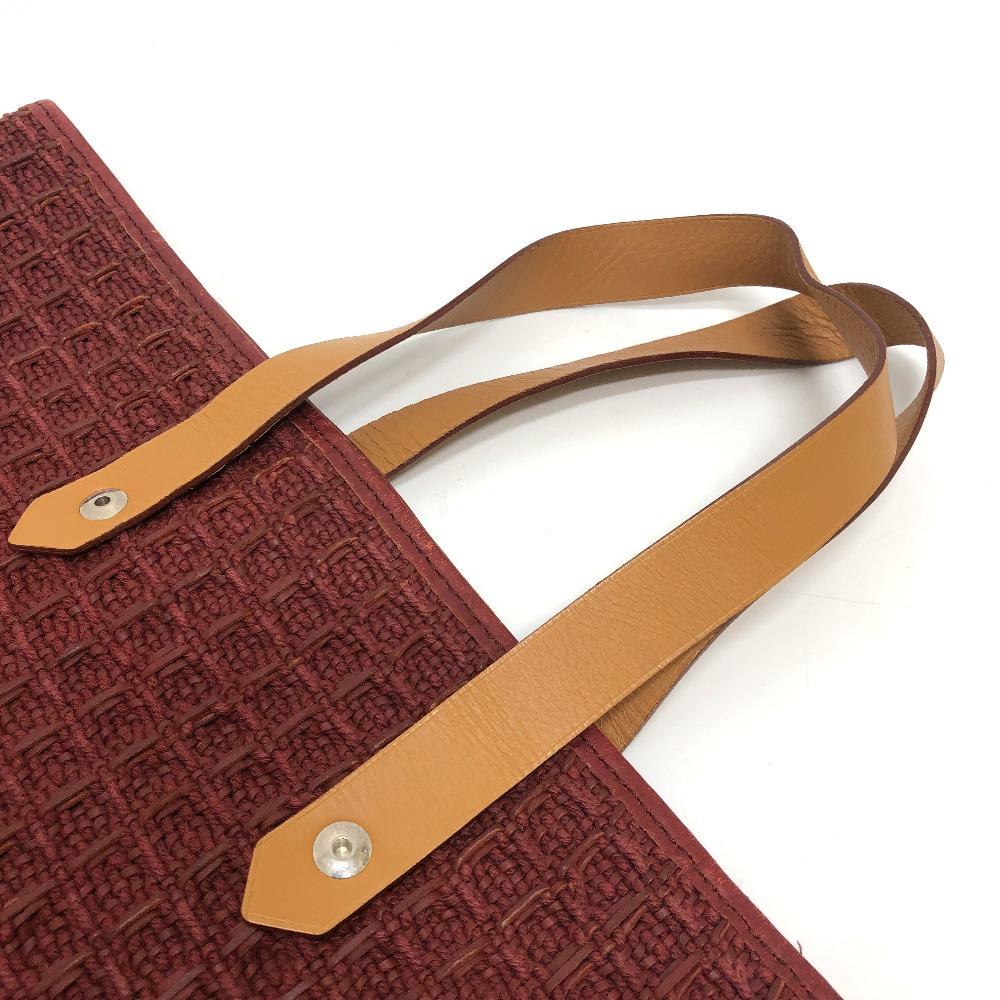 HERMES Amedaba GM Bag Hand Bag Tote Bag Canvas Brown