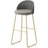 Nordic 65cm Leather Bar Stool – INS Luxury Design with Gold Legs, Backrest, Ideal for Kitchen & Home Bar
