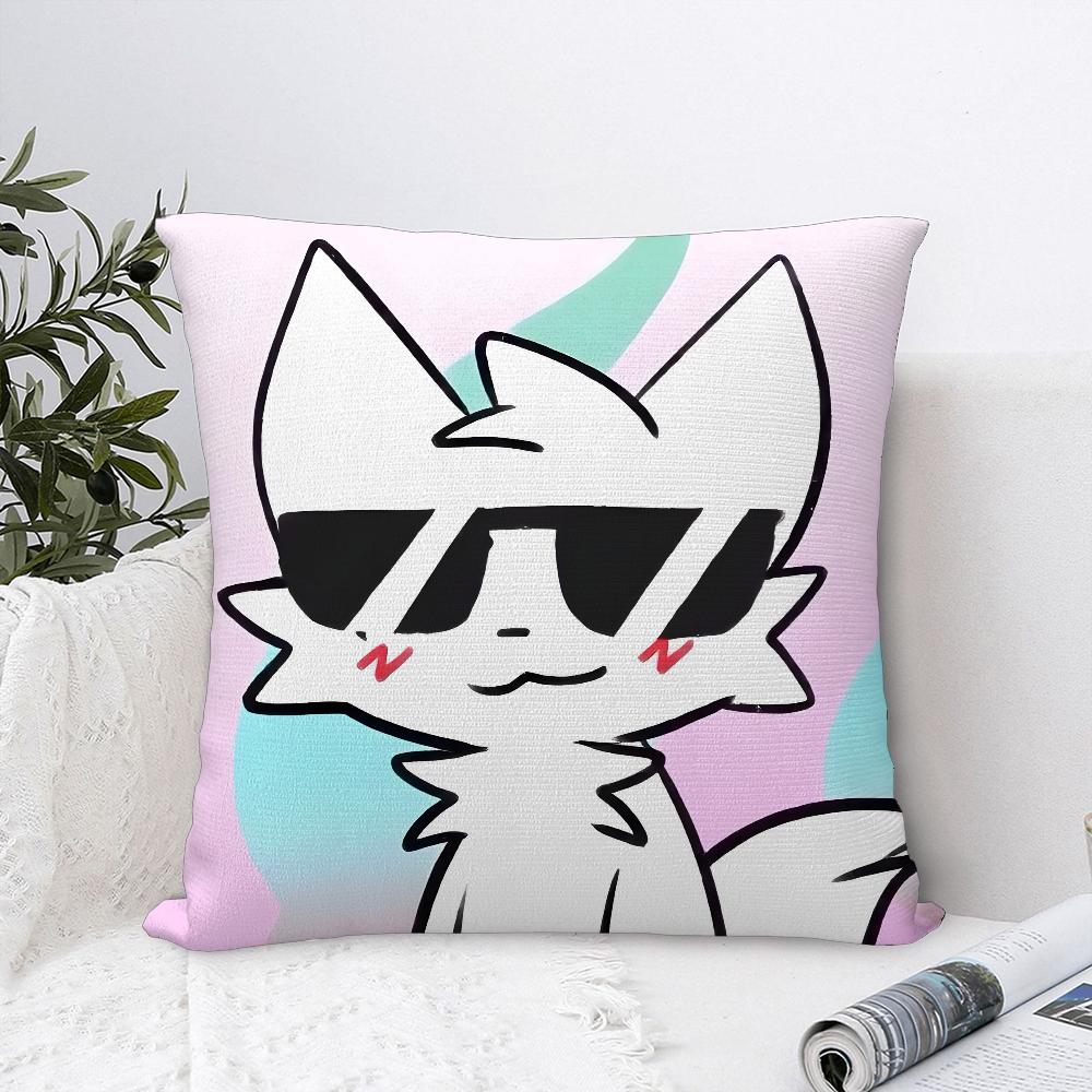 B-Boykisser Silly Cat Cute Pillow Case Plush Fabric Soft Pillowcase Double Sided Print Sofa Cushion Cover Throw Pillow Cover